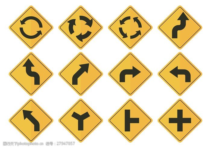 道路符號箭頭向量 現代交通標識的科學與藝術